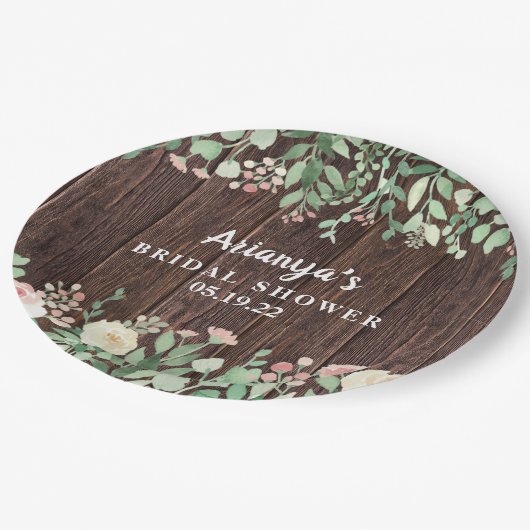 Rustige houtspoel Vrijgezellenfeest Decor Papieren Bordje (Gekanteld)