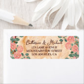 Rustige houtsresten Waterverf Roze Groen Etiket (Insitu)