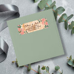 Rustige houtsresten Waterverf Roze Groen Etiket<br><div class="desc">Rustige houtsresten Waterverf Roze Groen ontwerp</div>