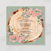 Rustige houtsresten Waterverf Roze Groen Informatiekaartje (Voorkant)