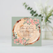 Rustige houtsresten Waterverf Roze Groen Kaart (Staand voorkant)