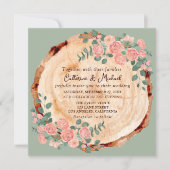 Rustige houtsresten Waterverf Roze Groen Kaart (Voorkant)