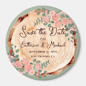 Rustige houtsresten Waterverf Roze Groen Magneet (Voorkant)