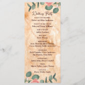 Rustige houtsresten Waterverf Roze Groen Programmakaart (Achterkant)