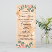 Rustige houtsresten Waterverf Roze Groen Programmakaart (Staand voorkant)