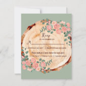 Rustige houtsresten Waterverf Roze Groen RSVP Kaartje (Voorkant)