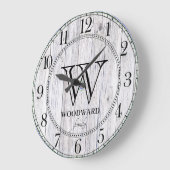 Rustige houtsscheep Farmhouse gepersonaliseerd Grote Klok (Hoek)