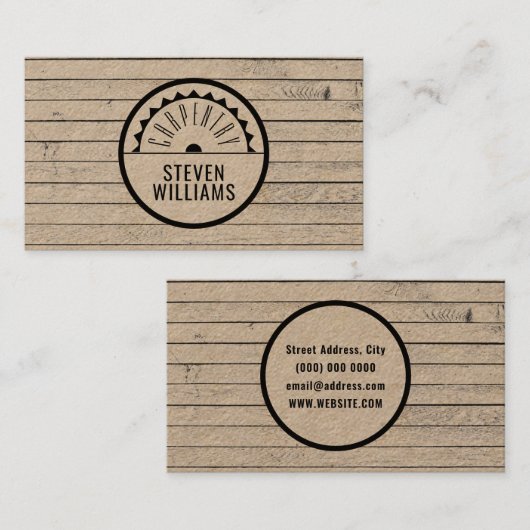 Rustige houtstijl visitekaartje (Voorkant / Achterkant)