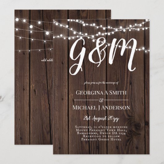  Rustige houtstralen lichten rond het huwelijk Kaart (Voorkant / Achterkant)