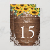 Rustige houtszonnebloemen Rustisch Bindingnummer RSVP Kaartje (Voorkant / Achterkant)