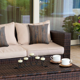 Rustige houttoon donkerbruin in ventilator buitenkussen