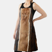 Rustige houttoon Monogram Stripe Verticaal Schort (Insitu)