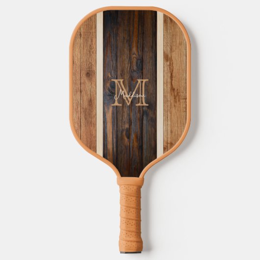 Rustige houttoon Stripe verticaal Pickleball Paddle (Voorkant)