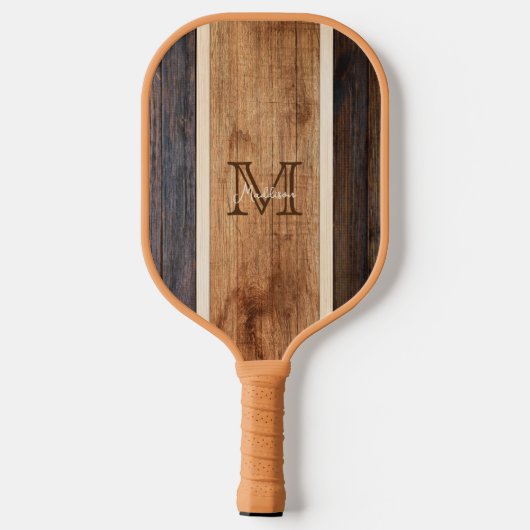 Rustige houttoon Stripe verticaal Pickleball Paddle (Achterkant)