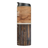 Rustige houttoonaannemer Logo Thermische trommel Thermosbeker (Geroteerd rechts)