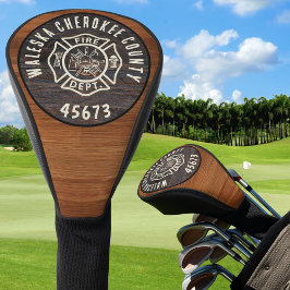 Rustige houttoonbrandweernaam en -nummer golfheadcover