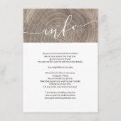 Rustige houttrouwinformatiekaart informatiekaartje (Voorkant)
