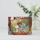 Rustige houtverlichting Foto opslaan Datum Briefkaart (Staand voorkant)