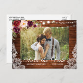 Rustige houtverlichting Foto opslaan Datum Briefkaart (Voorkant / Achterkant)