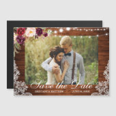 Rustige houtverlichting Foto opslaan Datum Magnetische Uitnodiging (Voorkant / Achterkant)