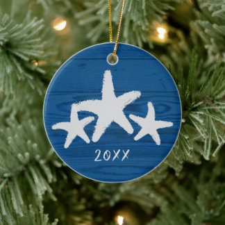 Rustige houtvis Turks Zee Blauw Keramisch Ornament