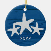 Rustige houtvis Turks Zee Blauw Keramisch Ornament (Voorkant)