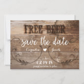 Rustige houtvrije bier Funny Save the Date Magnet Magnetische Uitnodiging (Voorkant)