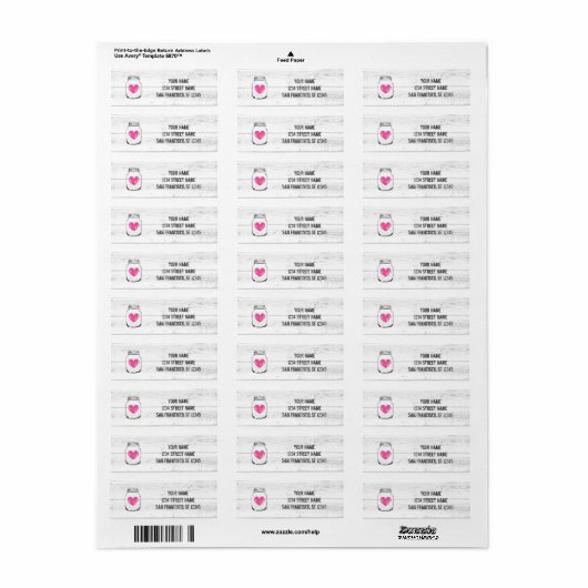 Rustige houtwaren — jar return address labels (Full Sheet)