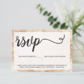 Rustige houtwaren ring, gereserveerde zitplaatsen  RSVP kaartje (Staand voorkant)