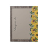 Rustige houtwaren Zonnebloemen Land voor lijst N Notitieblok (Linkerzijde)