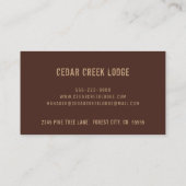 Rustige houtwildernis Forest Vacation Rentals Bus Visitekaartje (Achterkant)