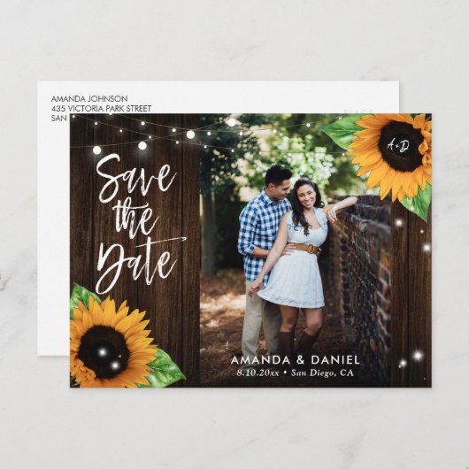 Rustige houtzonnebloem bespaart het Briefkaart Dat (Voorkant / Achterkant)