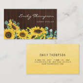 Rustige houtzonnebloemen en eucalyptus Floral Visitekaartje (Voorkant / Achterkant)