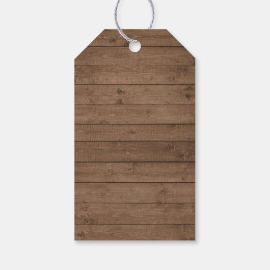 Rustige houtzonnebloemen Mason Jar Gift Label Cadeaulabel (Achterkant)