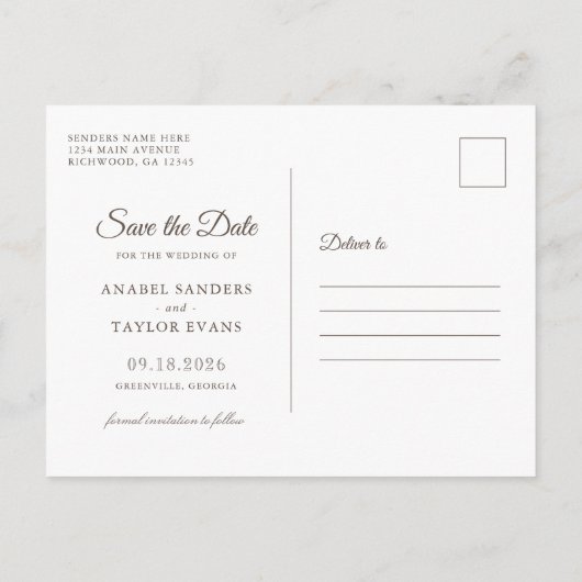 Rustige houtzonnebloemen Mason Jar Save the Date Aankondigingskaart (Achterkant)