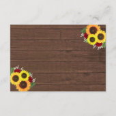 Rustige houtzonnebloemen Rode rozen Weddenschappen Informatiekaartje (Achterkant)