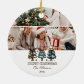 Rustige Howdy Kerstmis Western Cowboyhoed Keramisch Ornament (Achterkant)