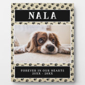 Rustige huisdierhond foto pootafdrukken roze herin fotoplaat (Voorkant)