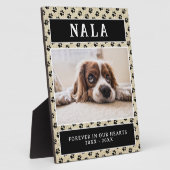 Rustige huisdierhond foto pootafdrukken roze herin fotoplaat (Zijkant)