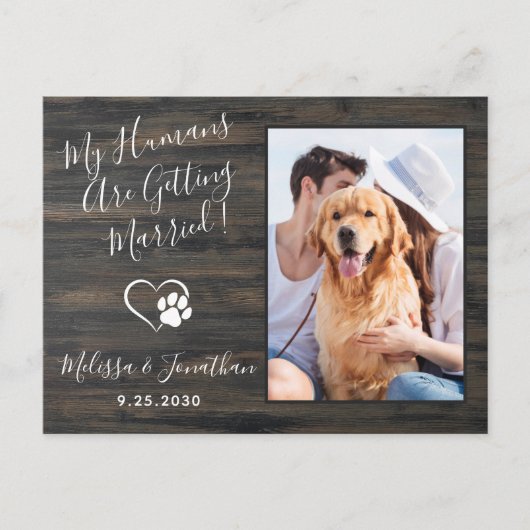 Rustige huisdierhuwelijk Hondenfoto QR-code Alles Uitnodiging Briefkaart (Voorkant)