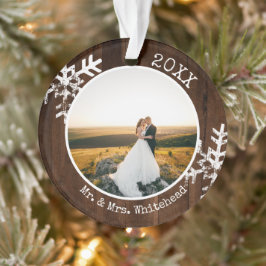 Rustige huwelijksfoto Kerstmis Ornament