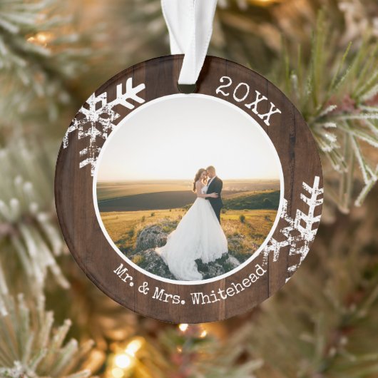 Rustige huwelijksfoto Kerstmis Ornament (Boom)