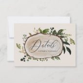 Rustige huwelijksgegevens over houtslijm save the date (Voorkant)