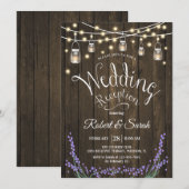 Rustige huwelijksreceptie - Hout, lavendel & licht Kaart (Voorkant / Achterkant)