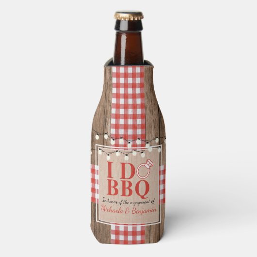 Rustige I Do BBQ Engagement Party-koppels — Shower Flesjeskoeler (Fles Voorkant)