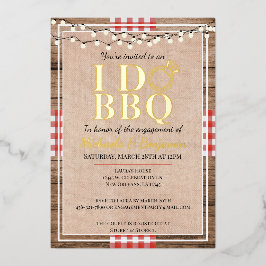 Rustige I Do BBQ Engagement Party-koppels — Shower Folie Uitnodiging