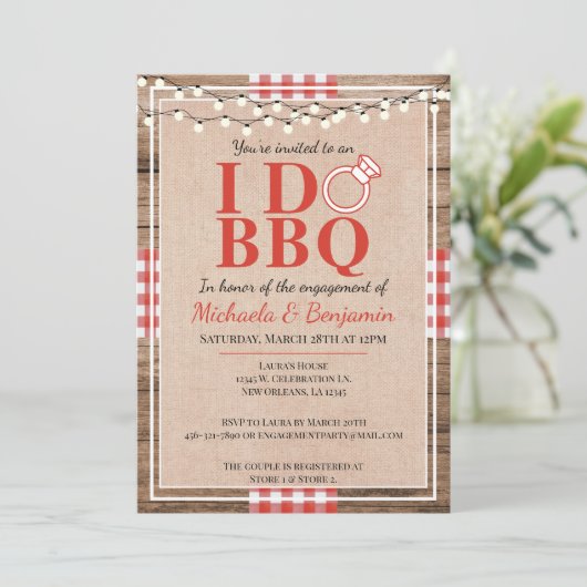 Rustige I Do BBQ Engagement Party-koppels — Shower Kaart (Staand voorkant)