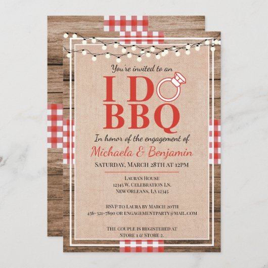 Rustige I Do BBQ Engagement Party-koppels — Shower Kaart (Voorkant / Achterkant)