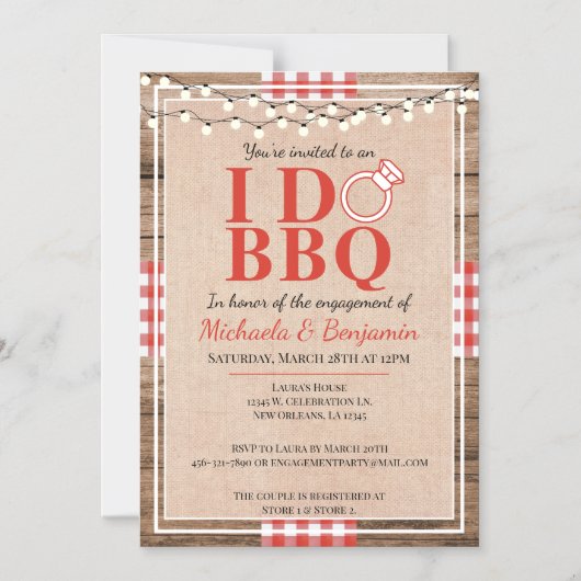 Rustige I Do BBQ Engagement Party-koppels — Shower Magnetische Uitnodiging (Voorkant)