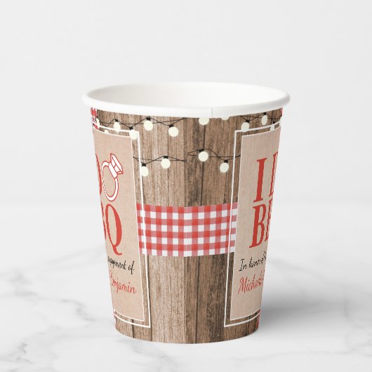 Rustige I Do BBQ Engagement Party-koppels — Shower Papieren Bekers (Rechts)